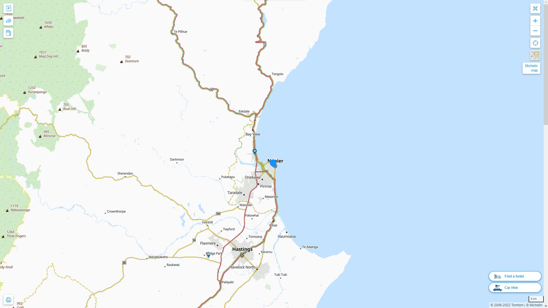 	Napier	 Highway and Road Map